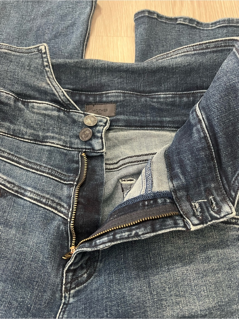 MOTHER Denim Triple Stack Insider Ankle Jeans Chick Flick Size 28 - Picture 10 of 15